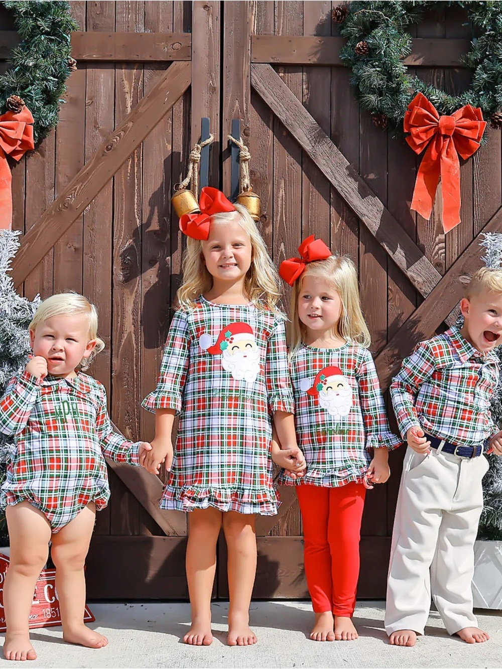 Happy Santa Sinclair Plaid Milly Legging